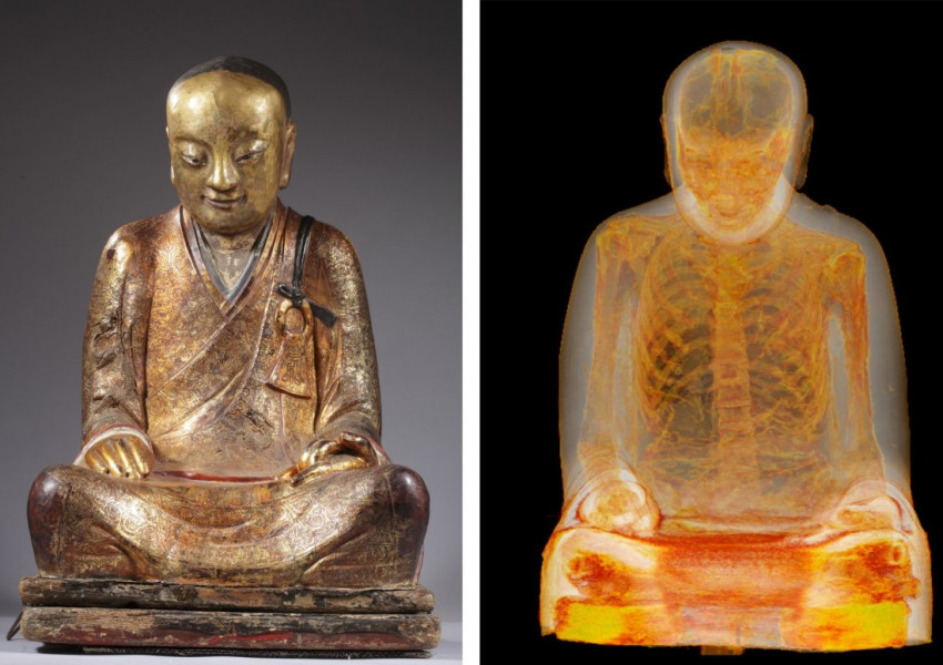 Хилядагодишна статуя на Буда крие в себе си мумифициран монах