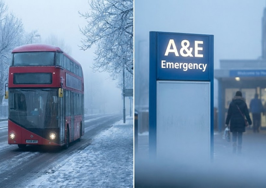 Студен старт на 2026: Жълт код за лед и предупреждения от NHS в първия работен ден