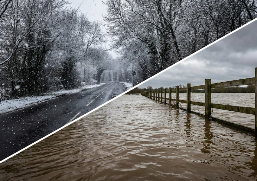 Жълт код за сняг и над 70 предупреждения за наводнения в Англия тази неделя