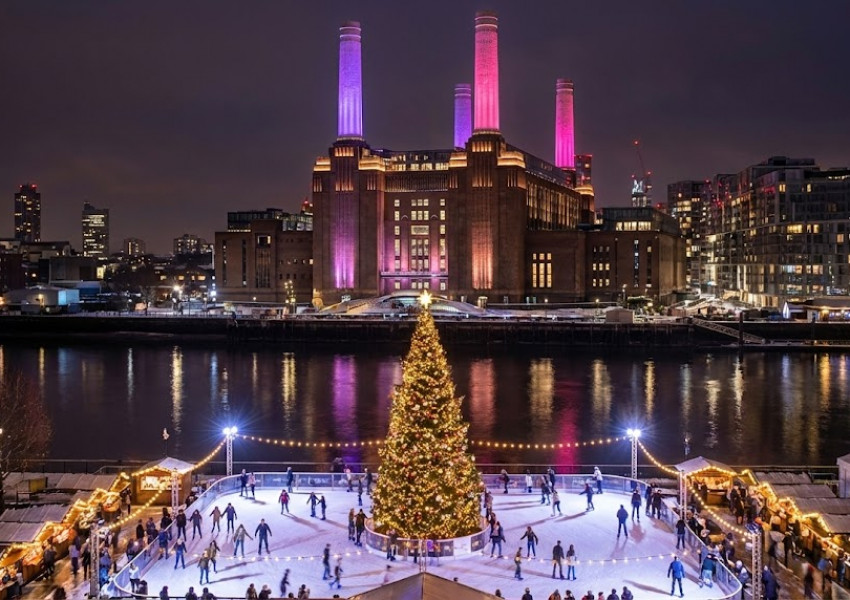 Коледната магия на Battersea Power Station: От индустриална реликва до най-красивата зимна точка на Лондон
