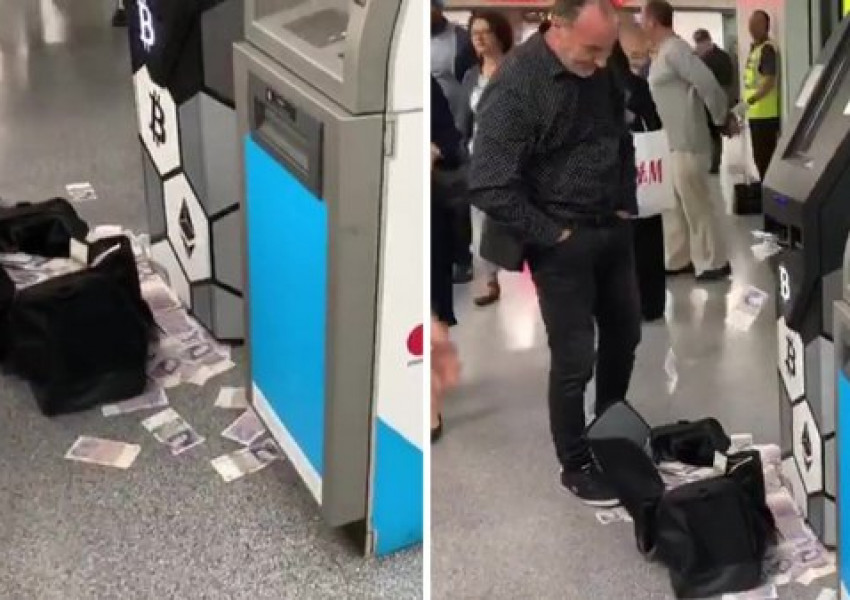 Банкомат започна да плюе парите близо до натоварена метро станция (СНИМКИ)