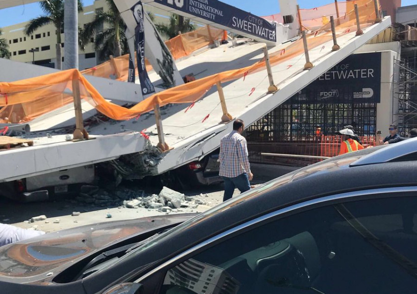 Трагедия! Мост се срина в Маями, има загинали