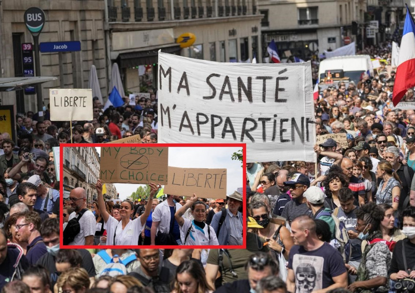 Хиляди протестираха във Франция срещу Макрон и задължителната ковид-ваксинация!