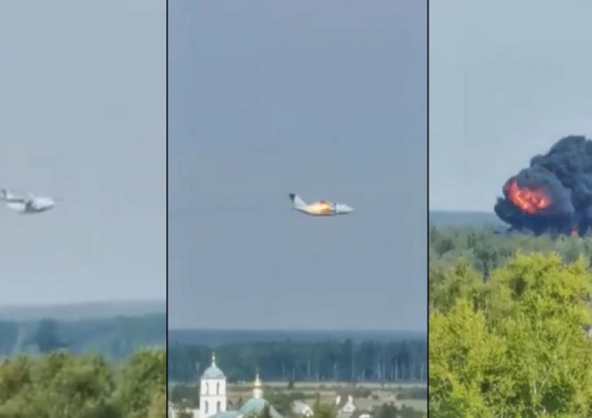 Руски военно-транспортен самолет се разби край Москва (ВИДЕО)