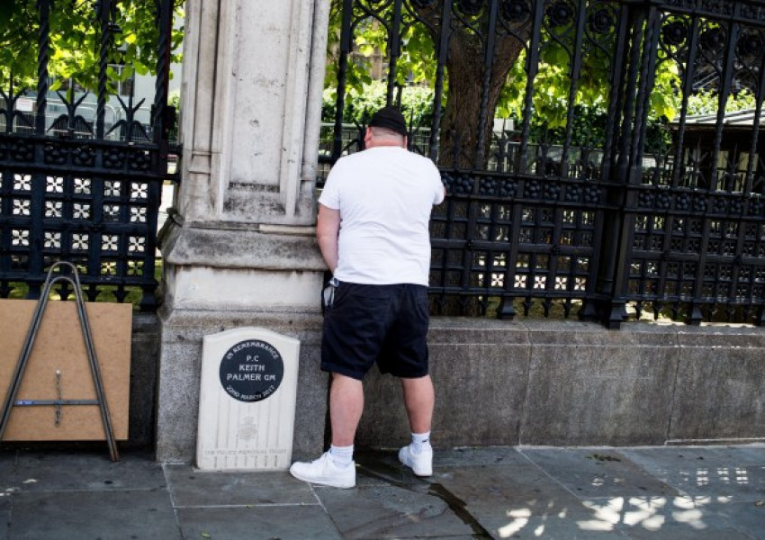 Мъж уринира върху паметник в Лондон, арестуваха го