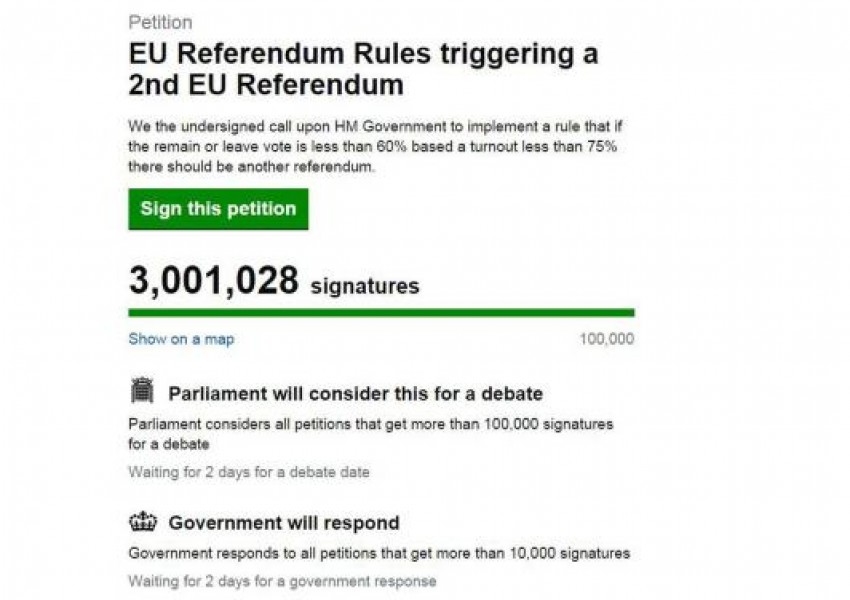 Над 2 милиона британци искат втори референдум (ОБНОВЕНА)