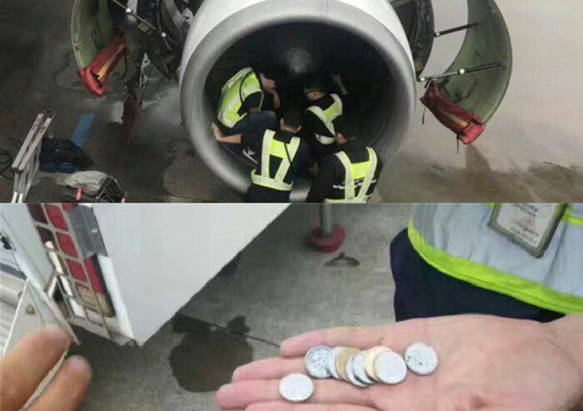 Суеверна пътничка хвърли монети в двигателя