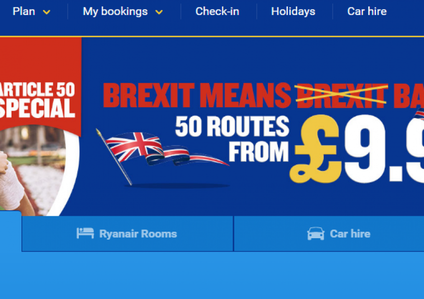 Ryanair с промоция за „Брекзит“
