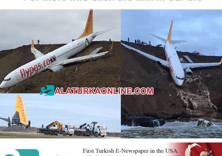 Ужас! Самолет излезе от пистата и спря на метри от морето