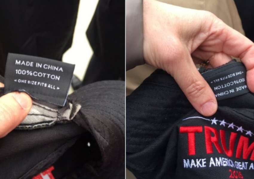 Шапките за Тръмп...направени в Китай