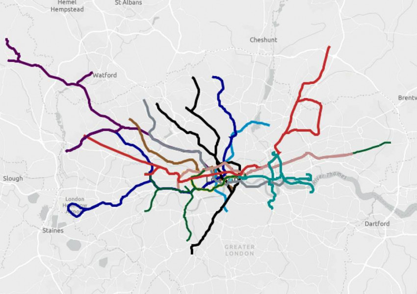 Ето как изглежда лондонското метро в действителност (КАРТА)