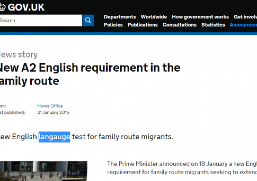 Британското правителство се изложи: Сбърка думата "език" в прессъобщението за езиковите тестове за мигранти